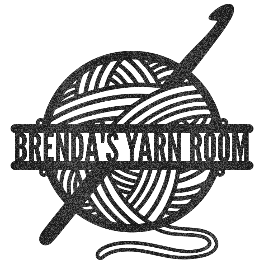 Hooked on Crochet – Personalized Metal Sign Black