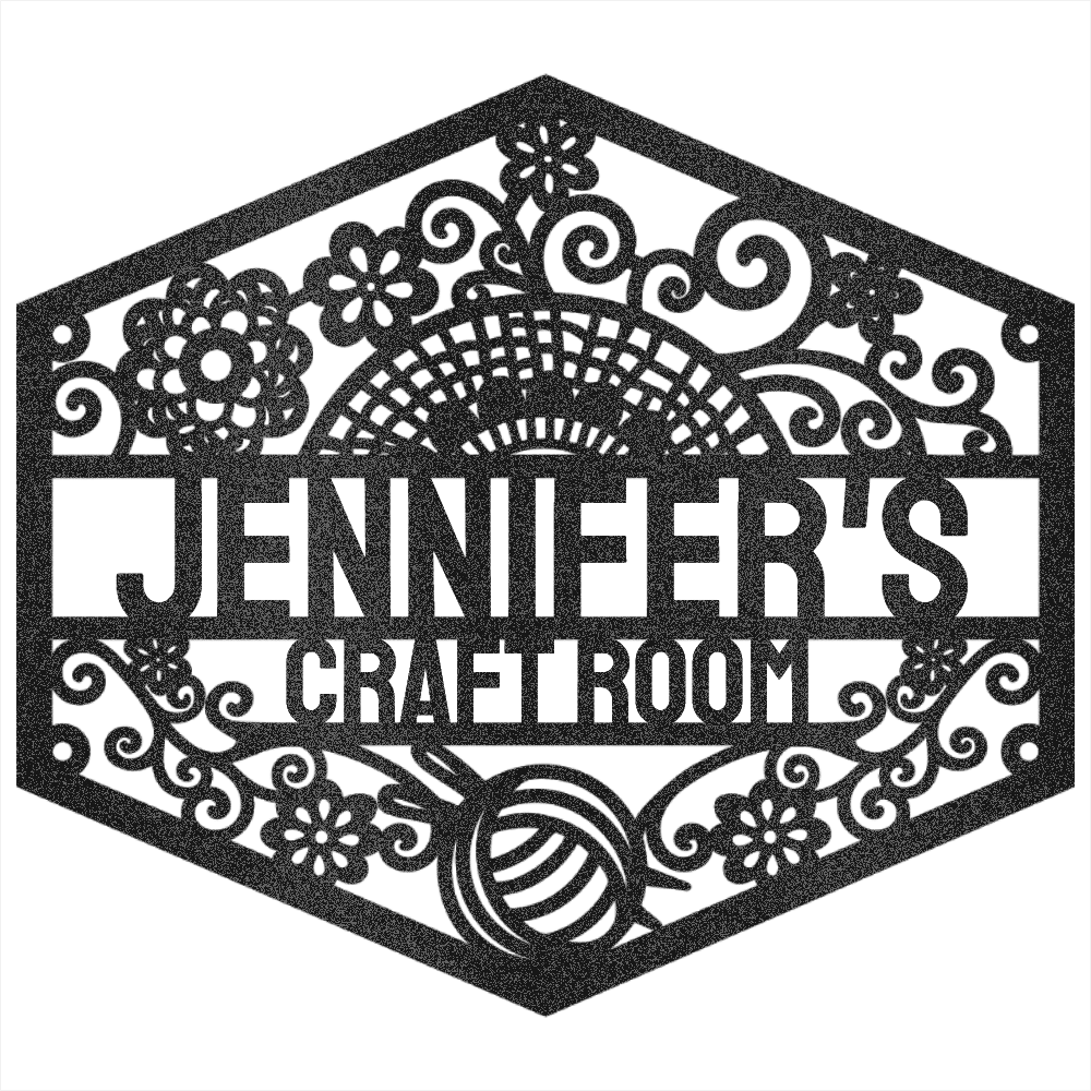 Crochet and Yarn - Custom Metal Sign Black