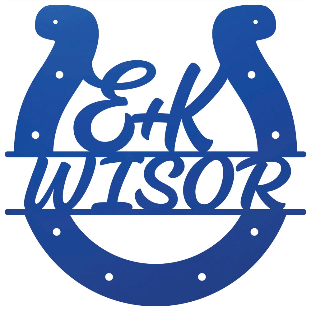 Custom Horseshoe Quote Blue