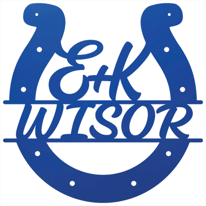 Custom Horseshoe Quote Blue