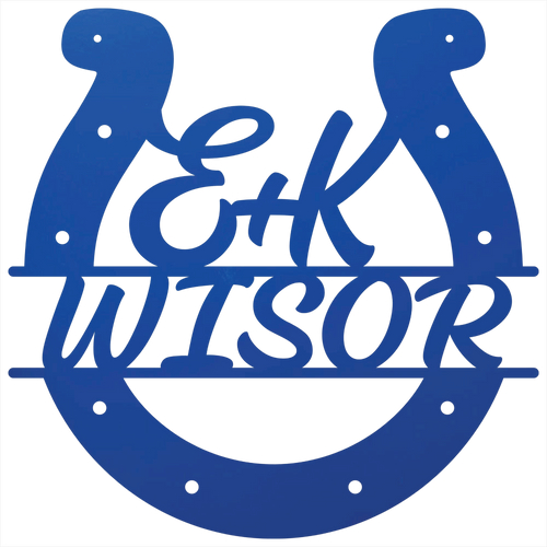 Custom Horseshoe Quote Blue