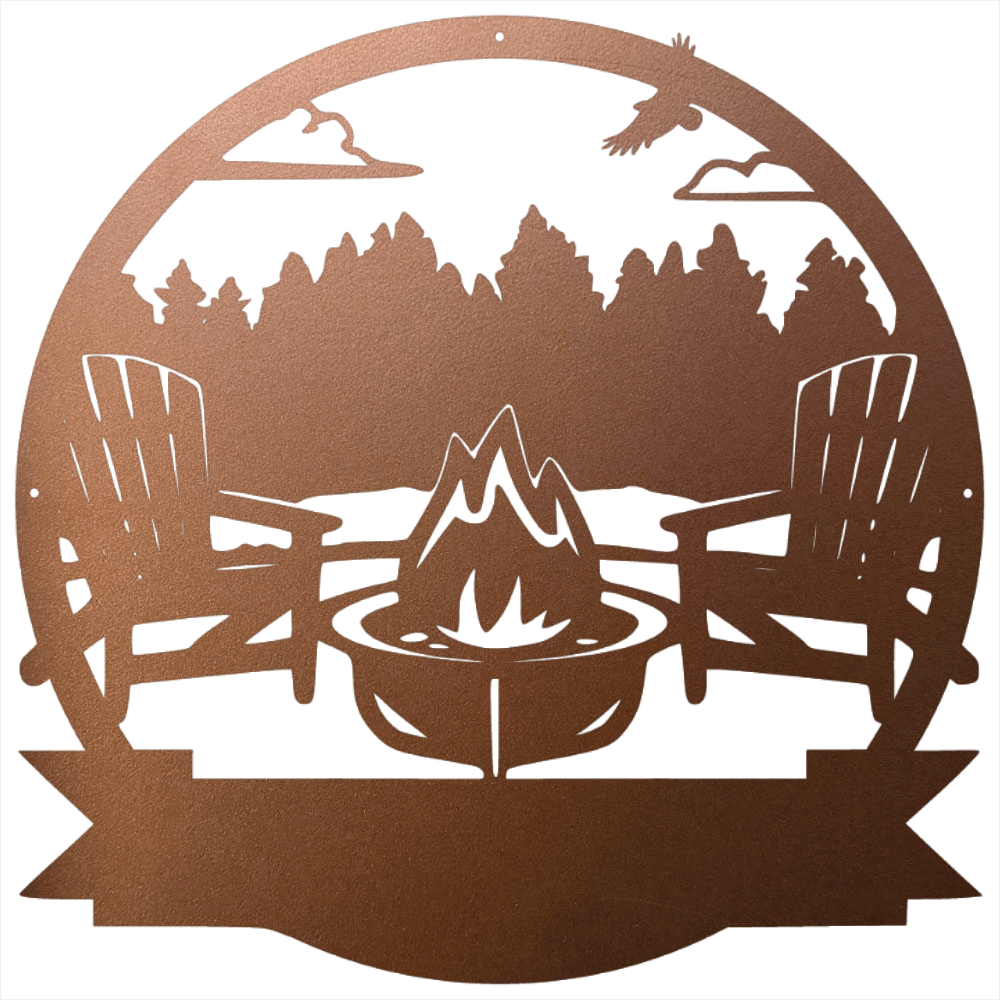 Custom Metal Wall Art - Personalized Lake House Sign Copper