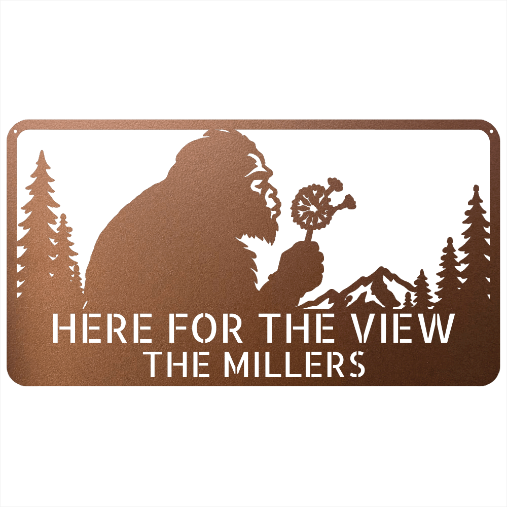 Custom Metal Wall Art - Personalized Name Enjoy View Metal Sign Copper