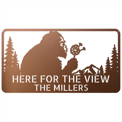 Custom Metal Wall Art - Personalized Name Enjoy View Metal Sign Copper