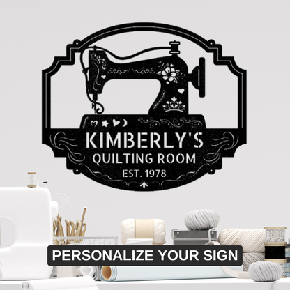Custom Sewing & Quilting Room Metal Sign - Wall Decor