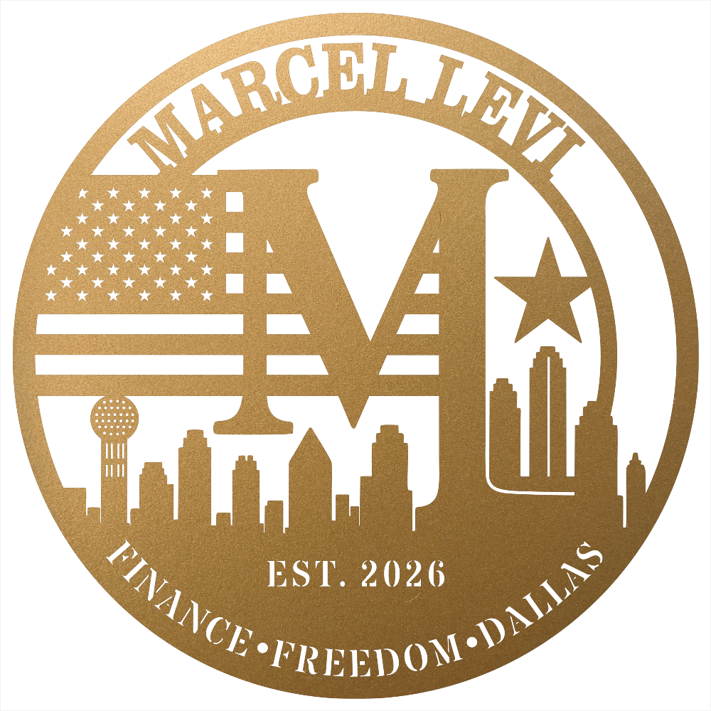 9118 - Dallas Skyline Monogram Metal Wall Art Gold