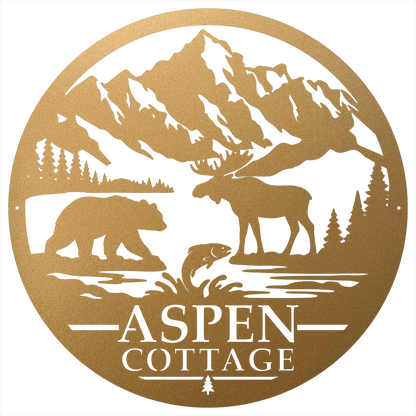 9568 - Mountain Sign Gold