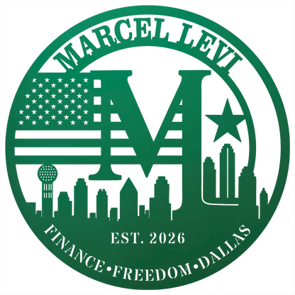 9118 - Dallas Skyline Monogram Metal Wall Art Green