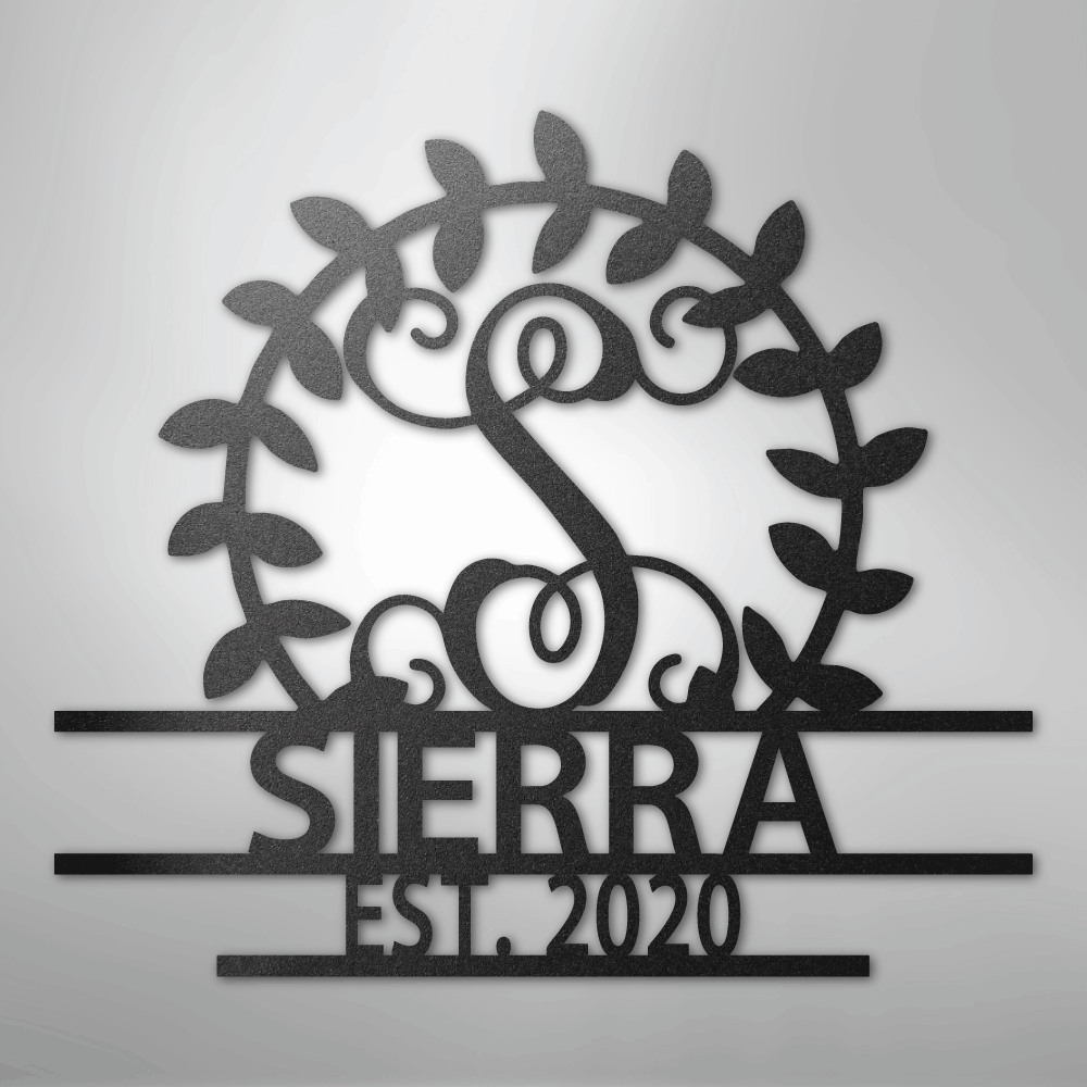 Custom Metal Wall Art - Personalized Family Crest Monogram Sign