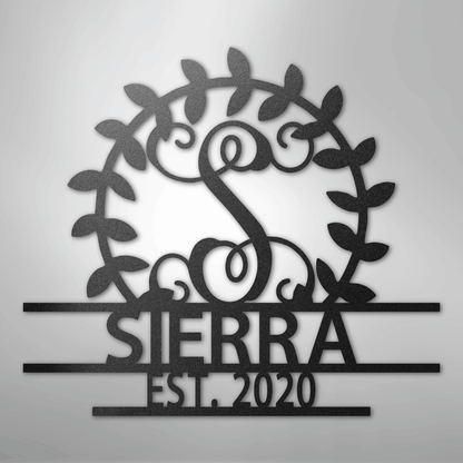 Custom Metal Wall Art - Personalized Family Crest Monogram Sign