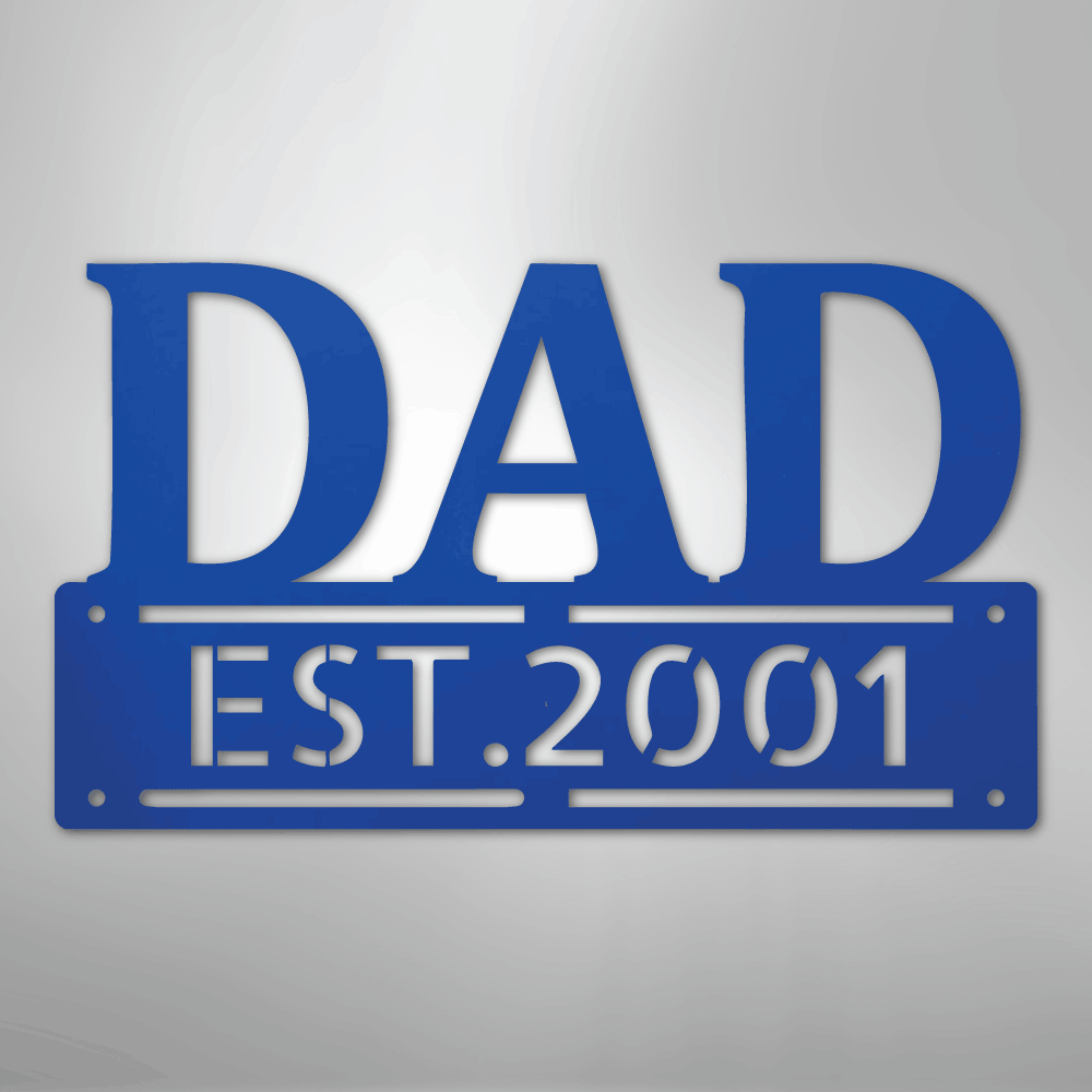 Custom Metal Wall Art - Personalized Father's Day Name Sign Blue