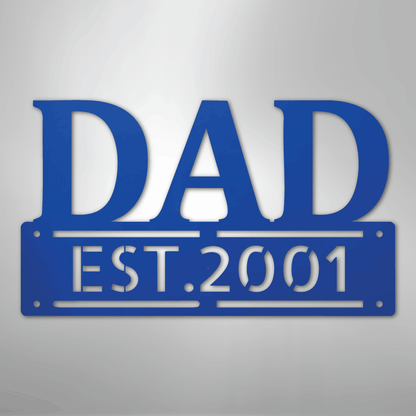 Custom Metal Wall Art - Personalized Father's Day Name Sign Blue