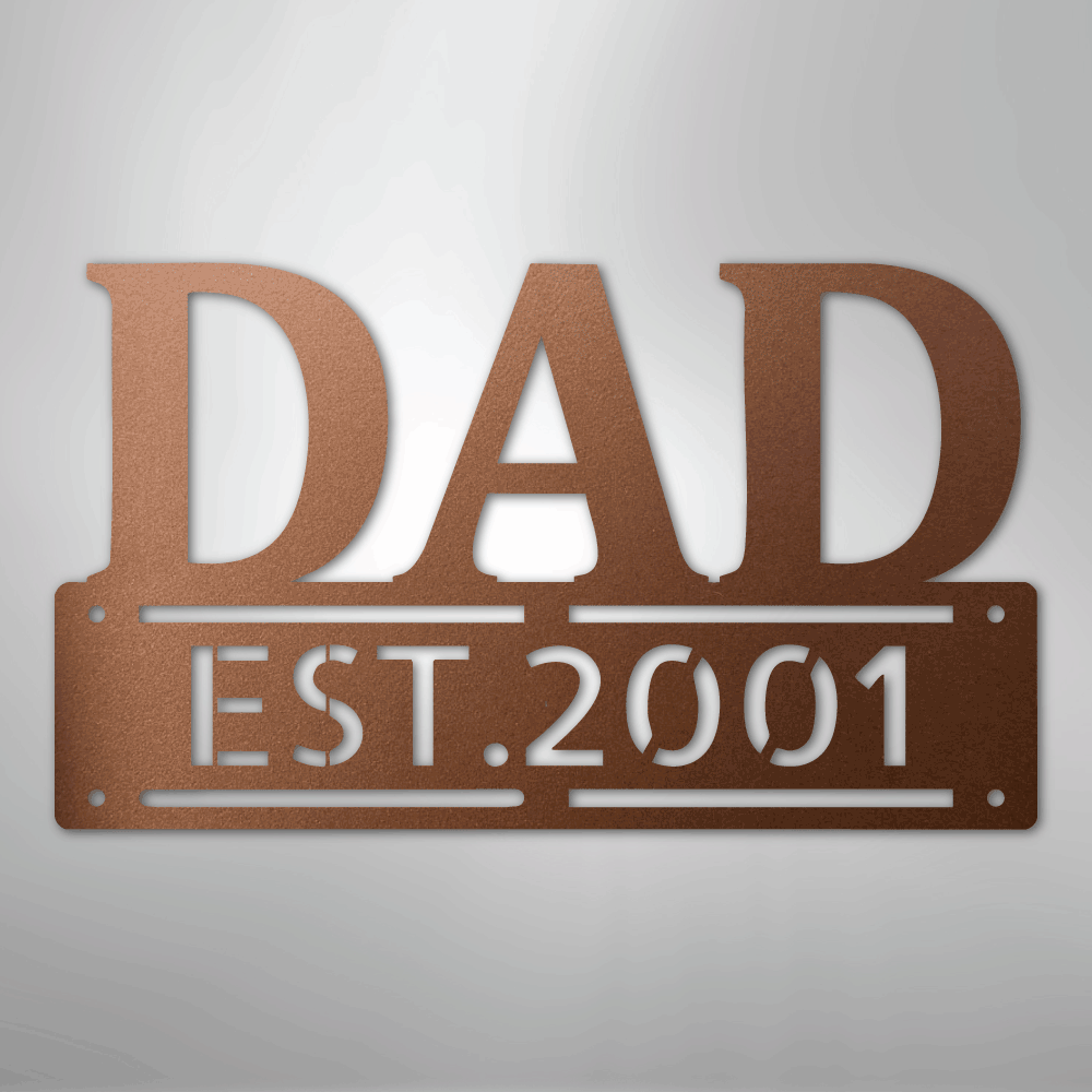 Custom Metal Wall Art - Personalized Father's Day Name Sign Copper