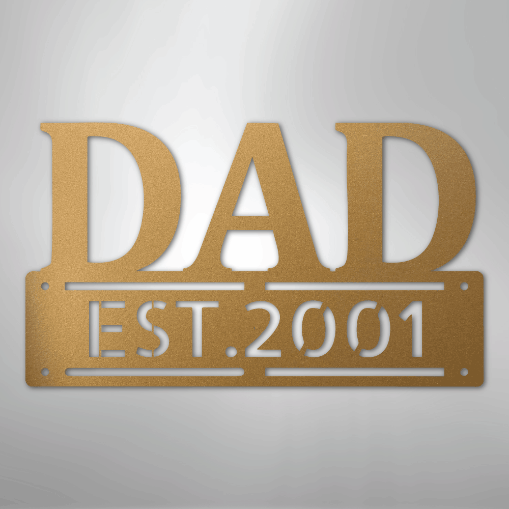 Custom Metal Wall Art - Personalized Father's Day Name Sign Gold