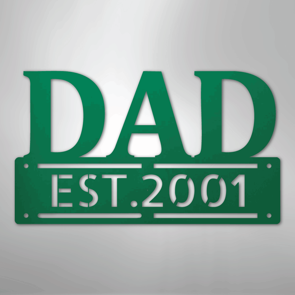Custom Metal Wall Art - Personalized Father's Day Name Sign Green