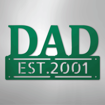 Custom Metal Wall Art - Personalized Father's Day Name Sign Green