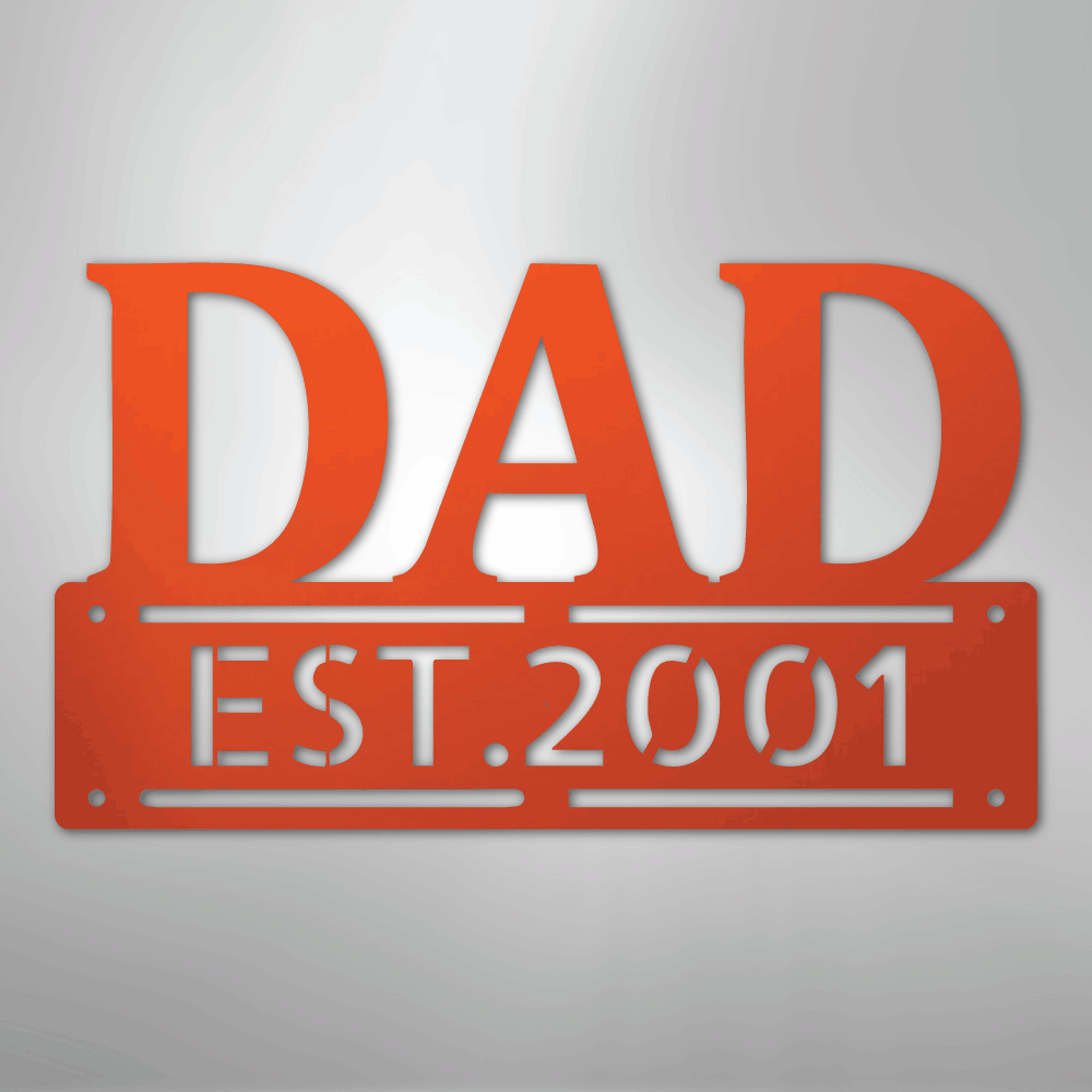 Custom Metal Wall Art - Personalized Father's Day Name Sign Orange