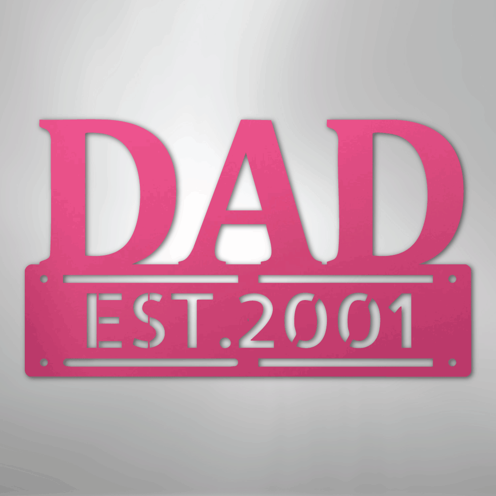 Custom Metal Wall Art - Personalized Father's Day Name Sign Pink