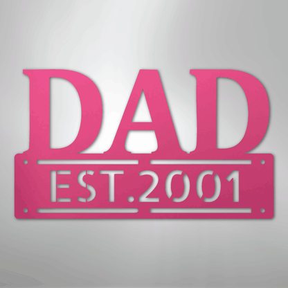 Custom Metal Wall Art - Personalized Father's Day Name Sign Pink