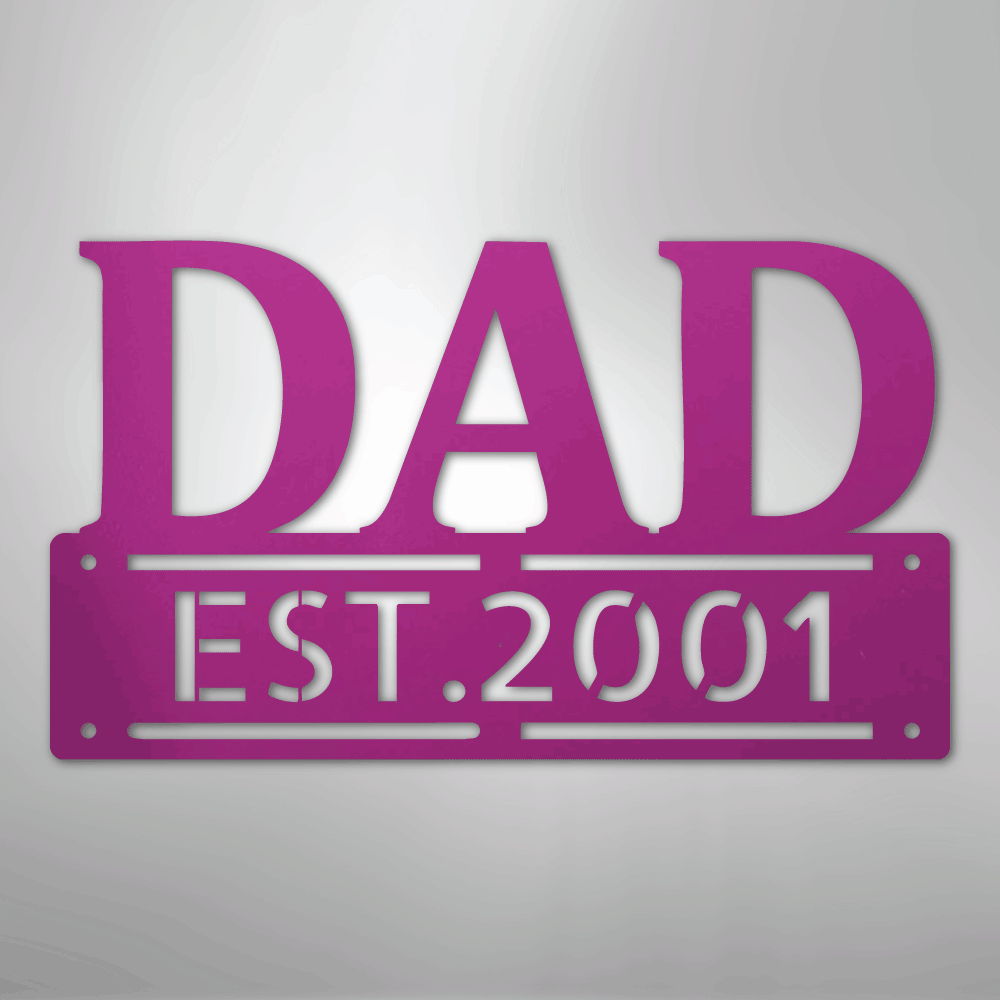 Custom Metal Wall Art - Personalized Father's Day Name Sign Purple