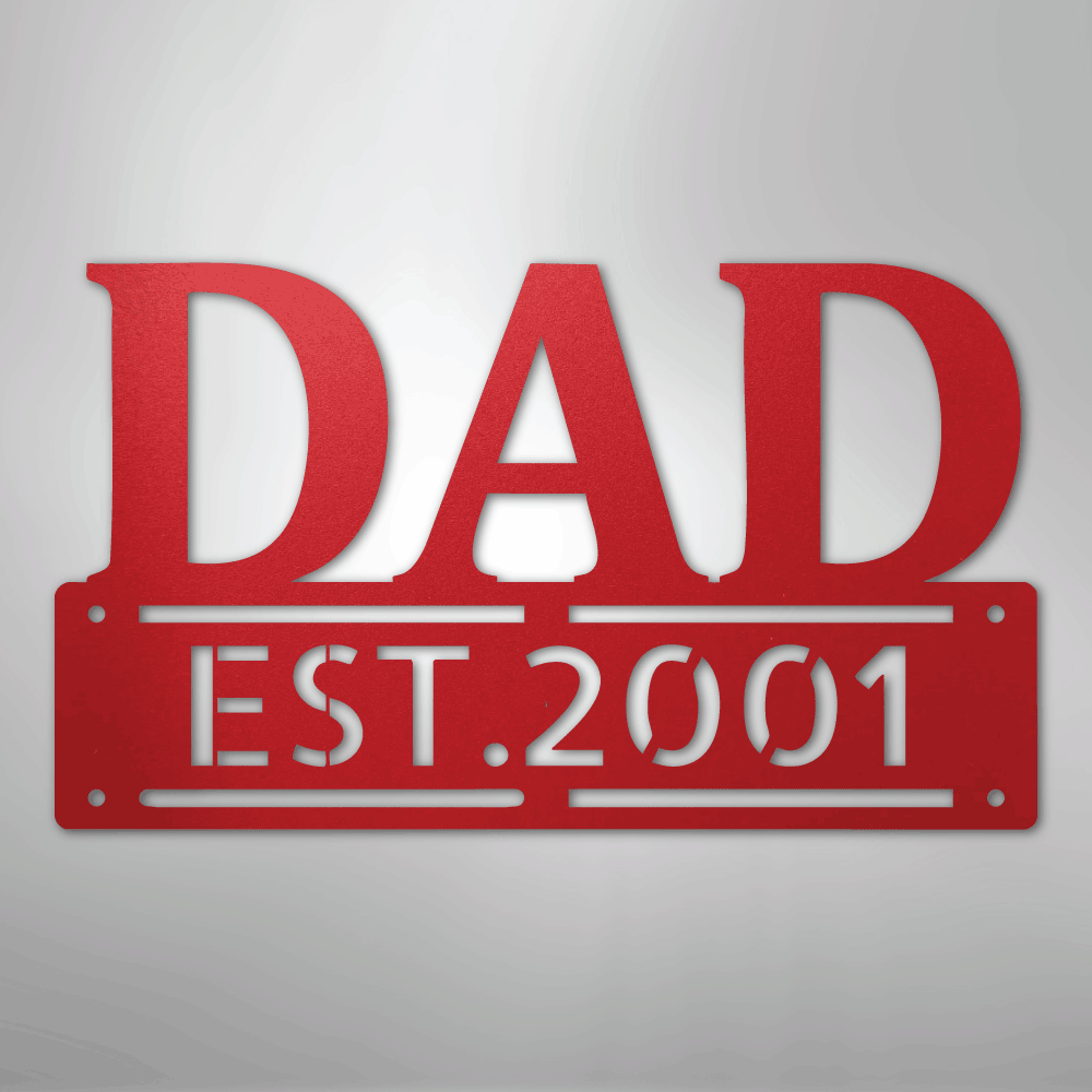 Custom Metal Wall Art - Personalized Father's Day Name Sign Red