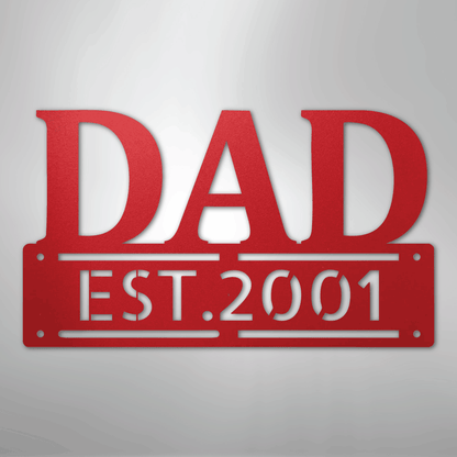 Custom Metal Wall Art - Personalized Father's Day Name Sign Red