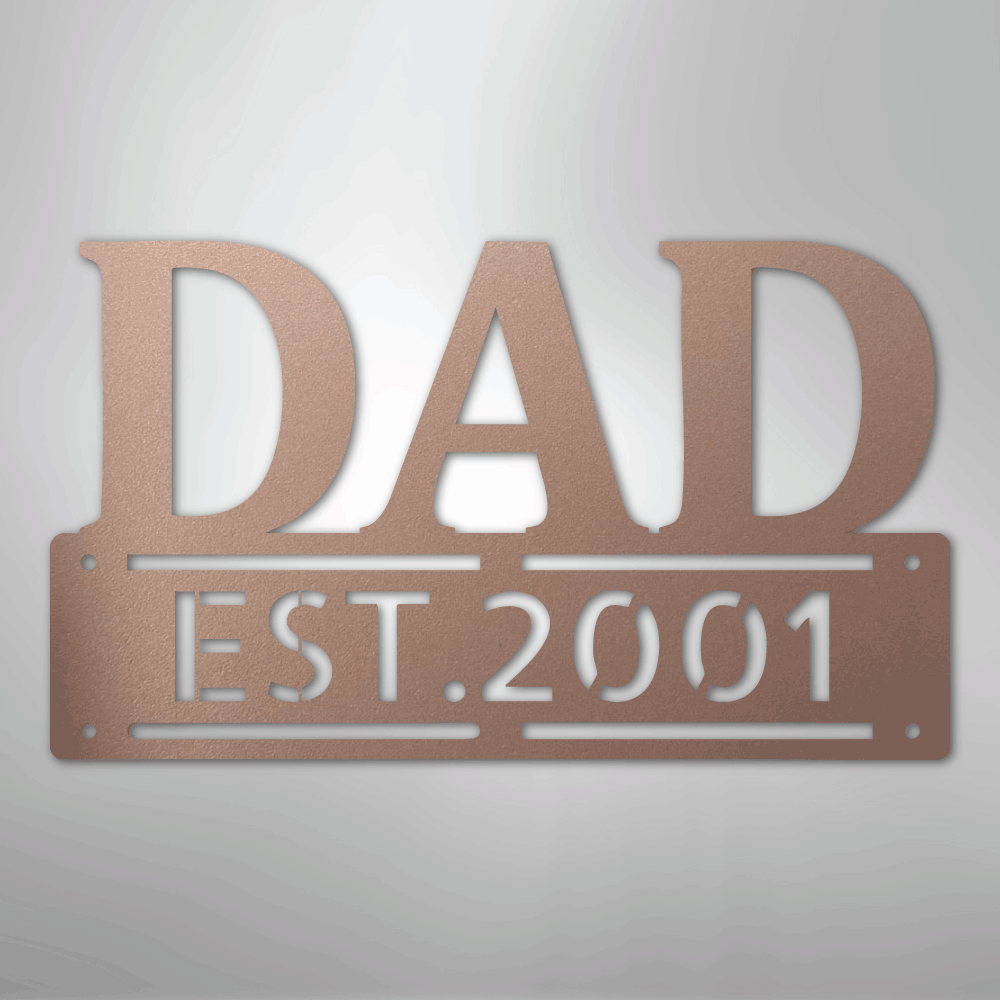 Custom Metal Wall Art - Personalized Father's Day Name Sign Rose