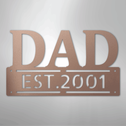 Custom Metal Wall Art - Personalized Father's Day Name Sign Rose