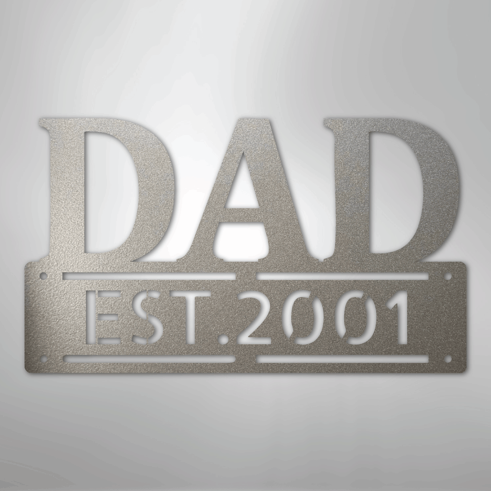 Custom Metal Wall Art - Personalized Father's Day Name Sign Silver