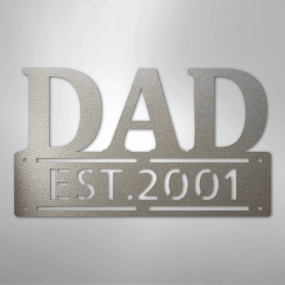 Custom Metal Wall Art - Personalized Father's Day Name Sign Silver