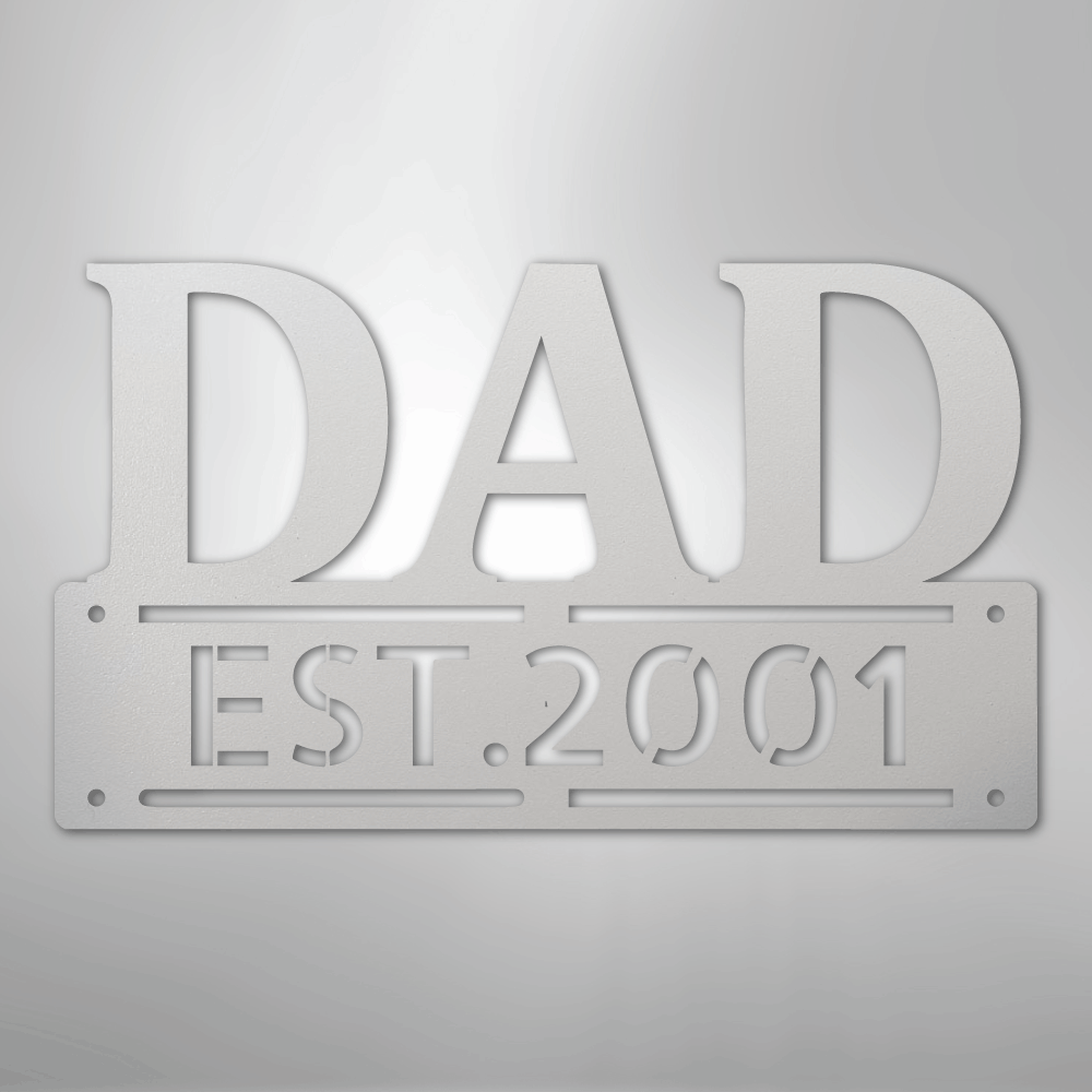 Custom Metal Wall Art - Personalized Father's Day Name Sign White