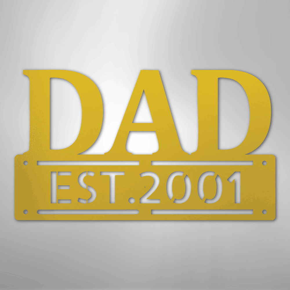 Custom Metal Wall Art - Personalized Father's Day Name Sign Yellow