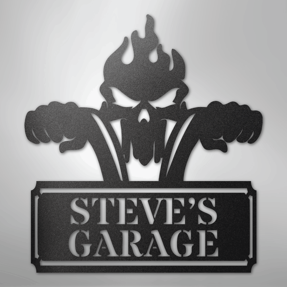 Custom Metal Wall Art - Personalized Dad's Motorcycle Sign Black