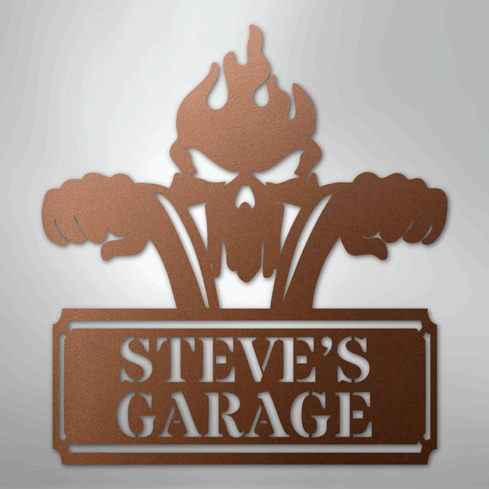Custom Metal Wall Art - Personalized Dad's Motorcycle Sign Copper