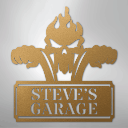 Custom Metal Wall Art - Personalized Dad's Motorcycle Sign Gold