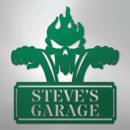 Custom Metal Wall Art - Personalized Dad's Motorcycle Sign Green