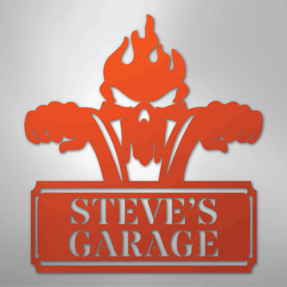 Custom Metal Wall Art - Personalized Dad's Motorcycle Sign Orange