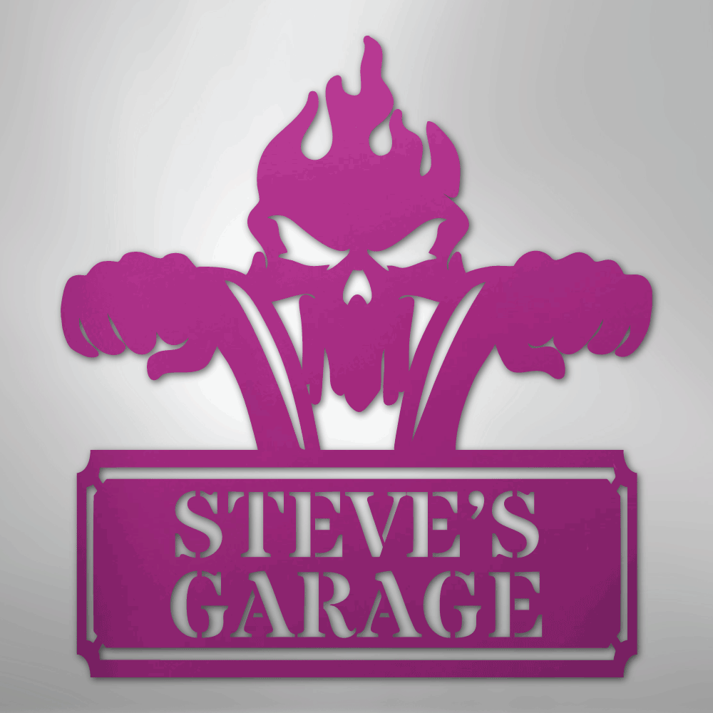 Custom Metal Wall Art - Personalized Dad's Motorcycle Sign Purple