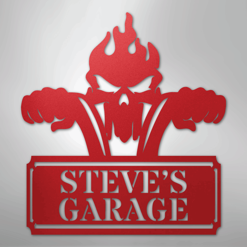 Custom Metal Wall Art - Personalized Dad's Motorcycle Sign Red