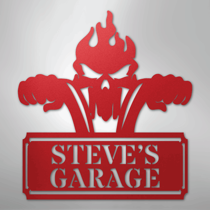 Custom Metal Wall Art - Personalized Dad's Motorcycle Sign Red