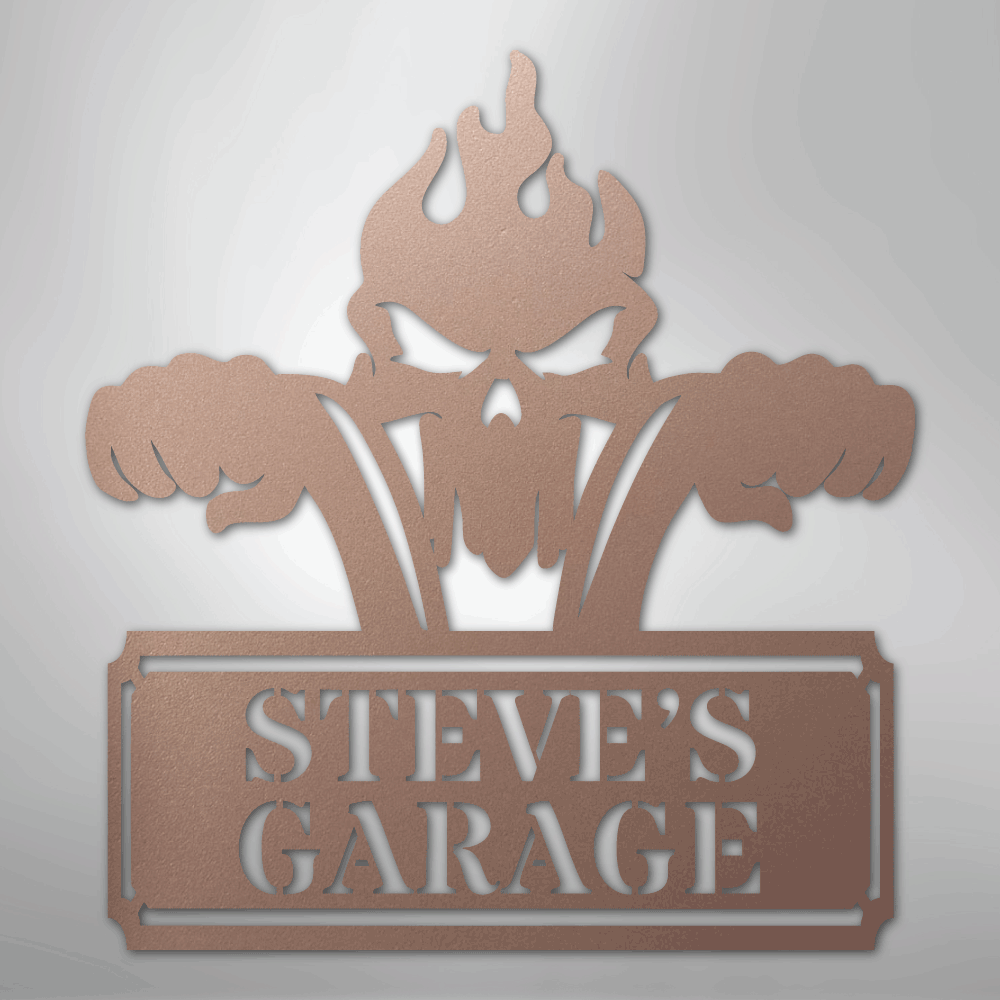 Custom Metal Wall Art - Personalized Dad's Motorcycle Sign Rose