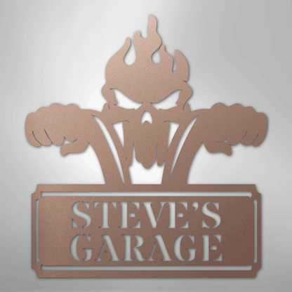 Custom Metal Wall Art - Personalized Dad's Motorcycle Sign Rose