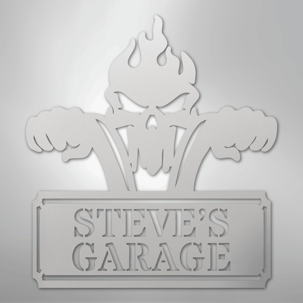 Custom Metal Wall Art - Personalized Dad's Motorcycle Sign White
