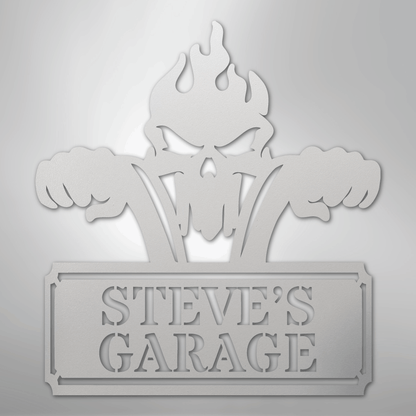 Custom Metal Wall Art - Personalized Dad's Motorcycle Sign White