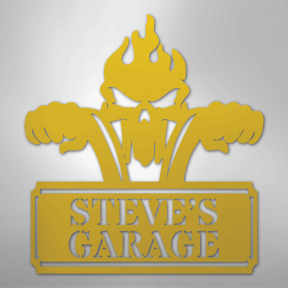 Custom Metal Wall Art - Personalized Dad's Motorcycle Sign Yellow