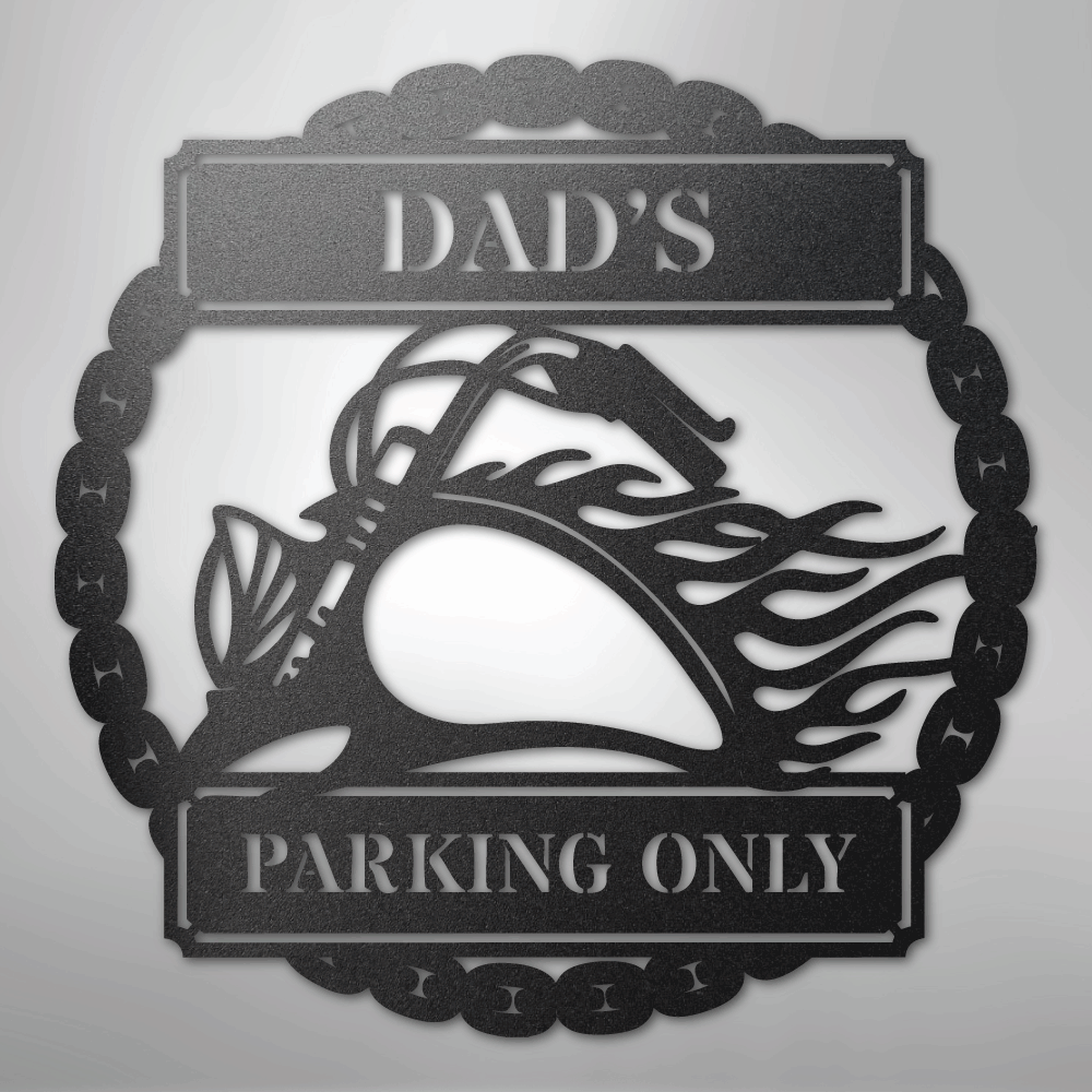Custom Metal Wall Art - Personalized Motorcycle Parking Sign