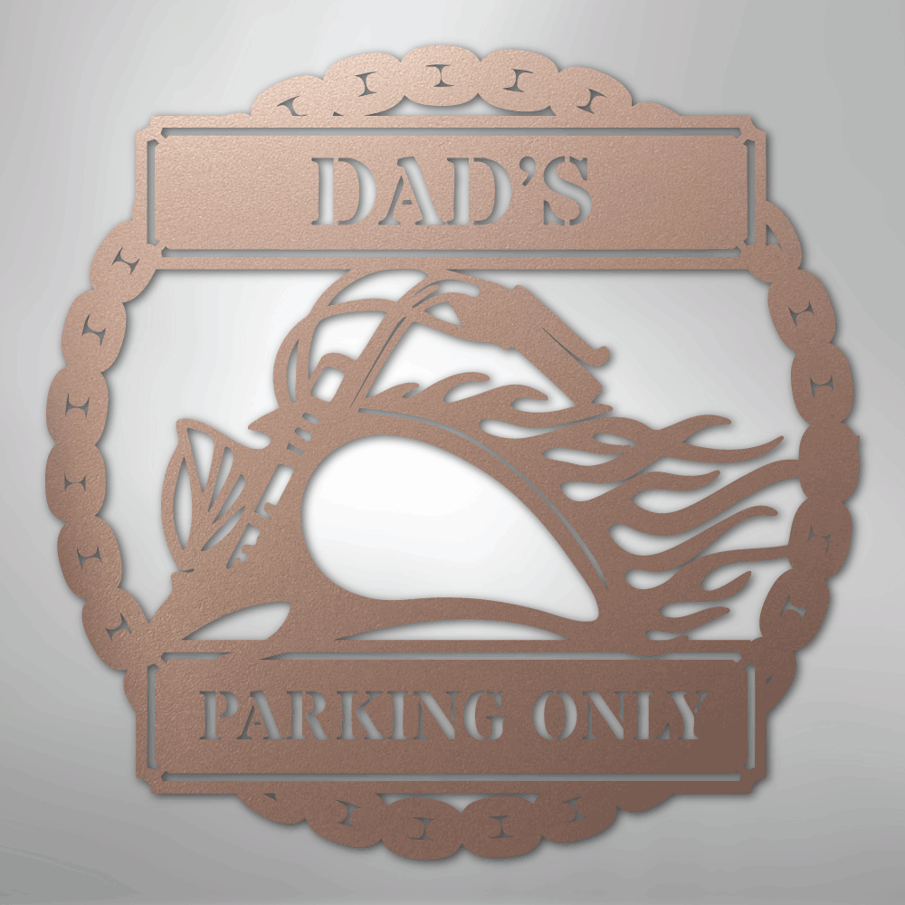 Custom Metal Wall Art - Personalized Motorcycle Parking Sign Rose