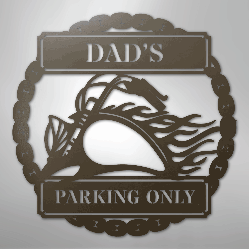 Custom Metal Wall Art - Personalized Motorcycle Parking Sign Stone