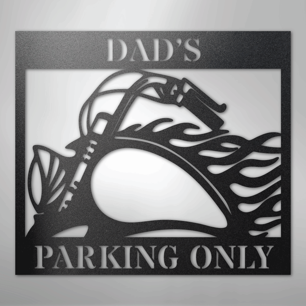 Custom Metal Wall Art - Personalized Hog Parking Name Sign