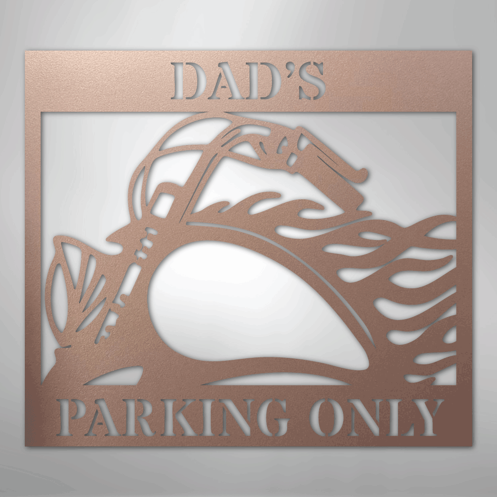 Custom Metal Wall Art - Personalized Hog Parking Name Sign Rose
